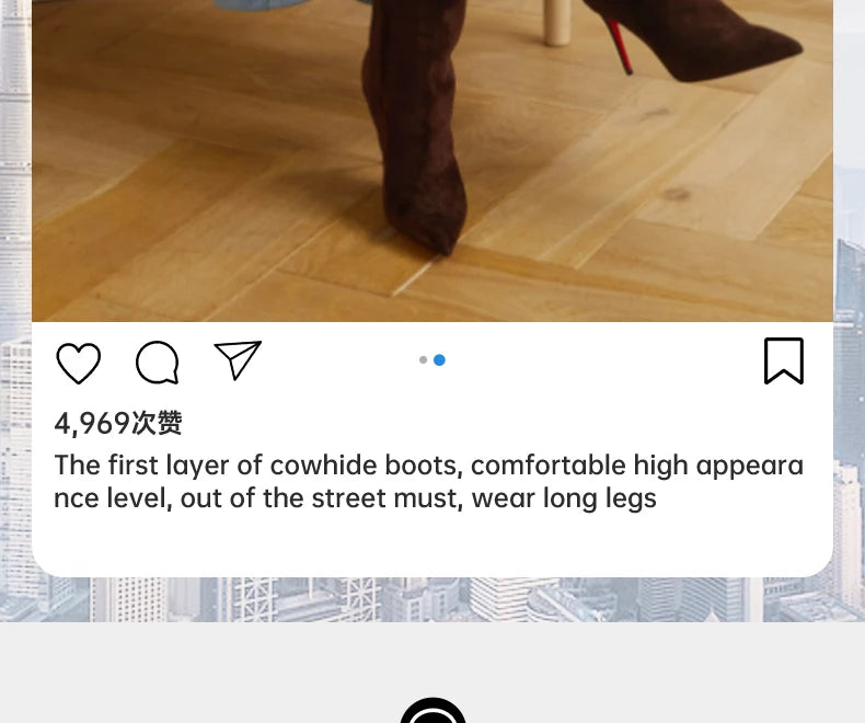 Women Pole Knee High Designer Boots – Sexy Leather High Heel