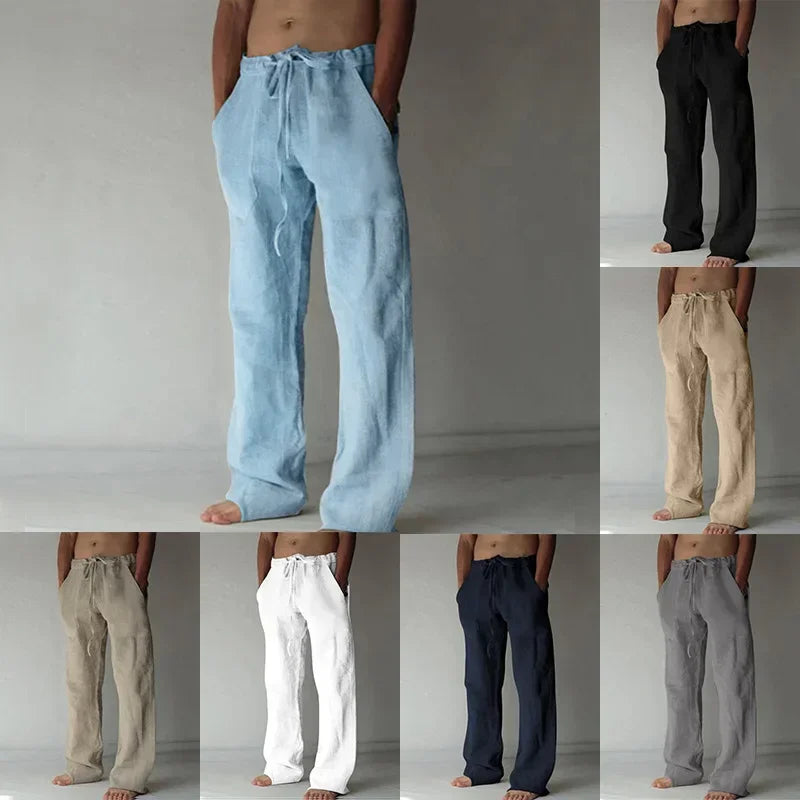 Men Cotton Linen Jogger Pants