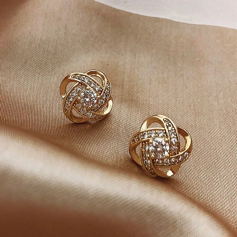 Women’s 14K Gold Zircon Pearl Earrings