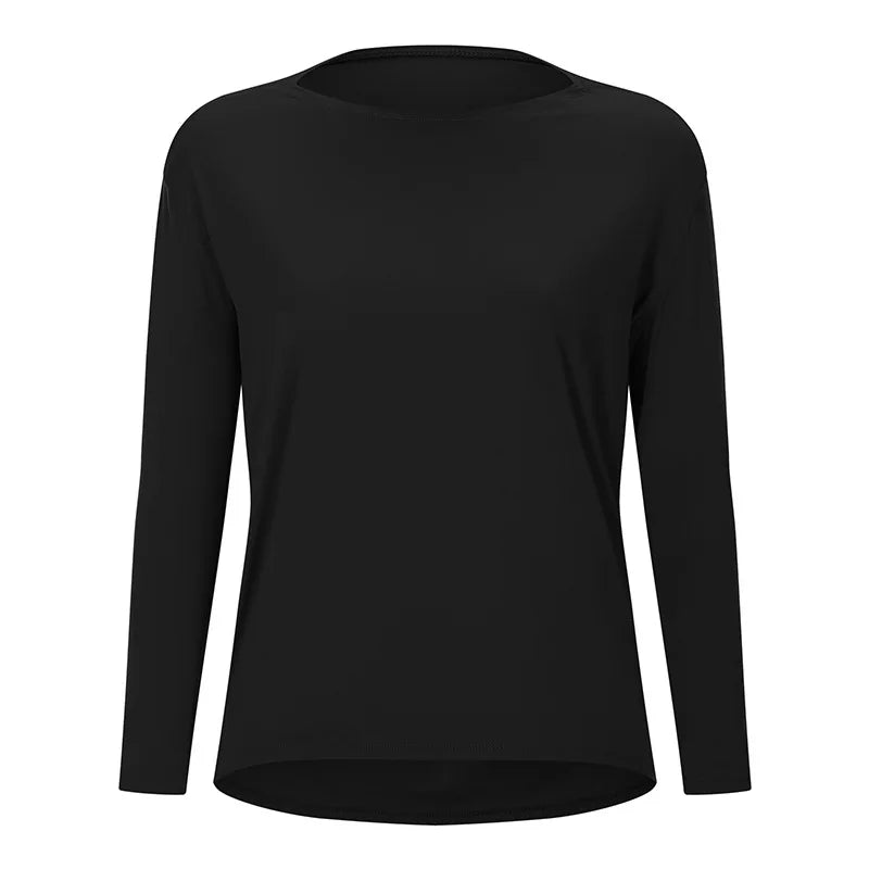 Women's Long Sleeve Yoga Shirt – Quick-Dry Loose Running Training Top