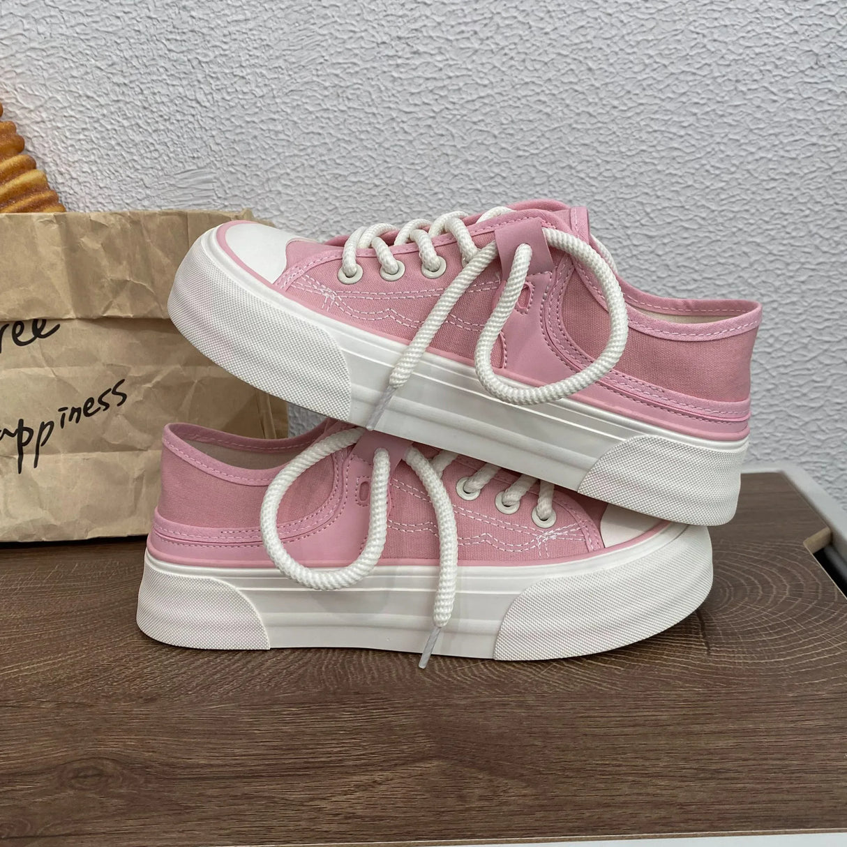 Women Canvas Sneakers Non Slip Lace Up Flats