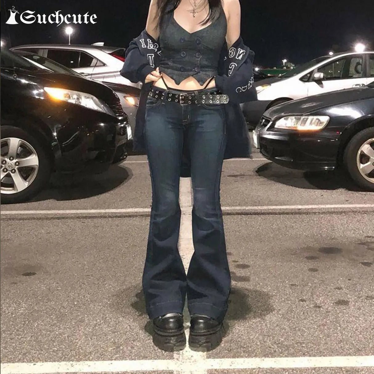 FlareRush™ – بنطال كارغو منخفض الخصر من التسعينيات (طراز قديم، طراز كوري)