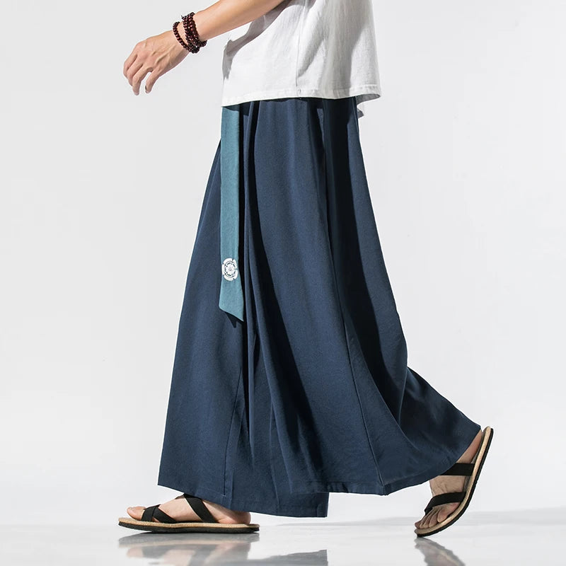 Men Wide Leg Hanfu Pants
