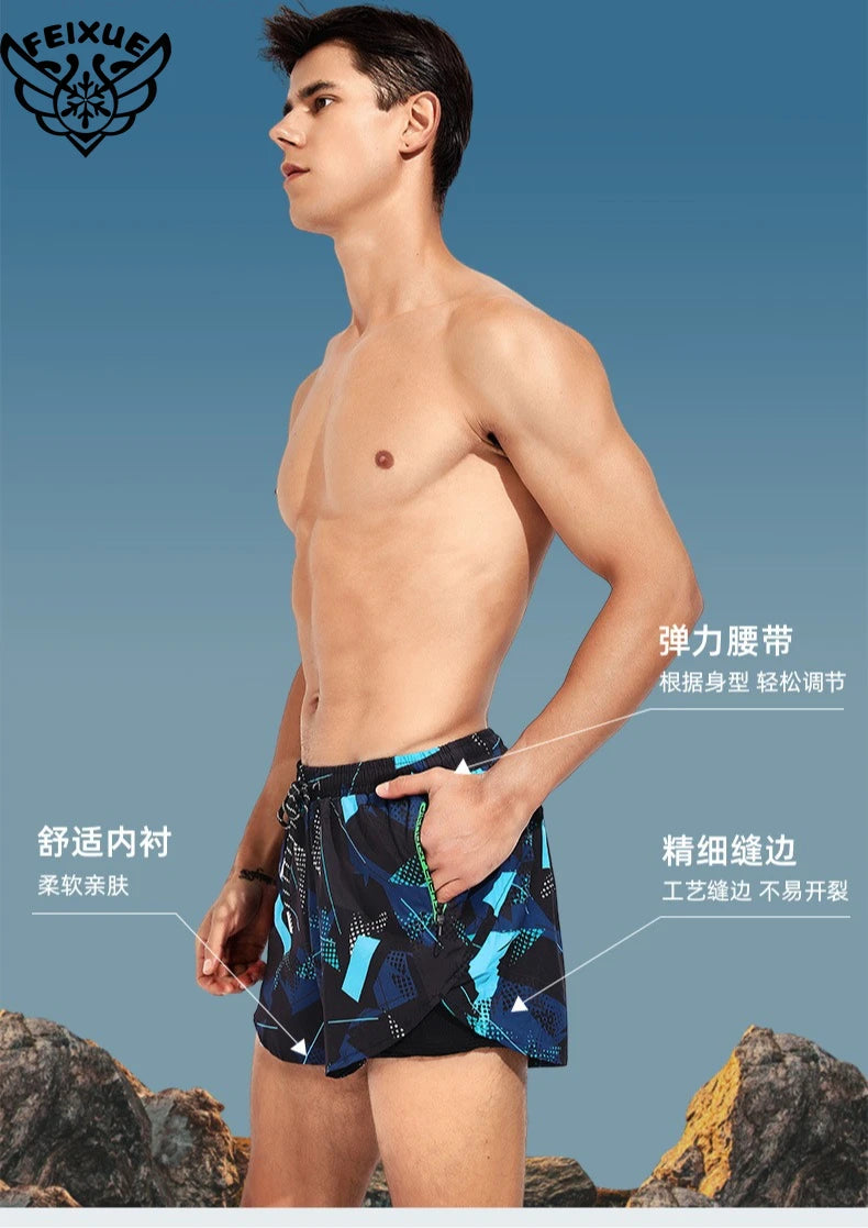 شورت سباحة رجالي للشاطئ بمقاسات كبيرة