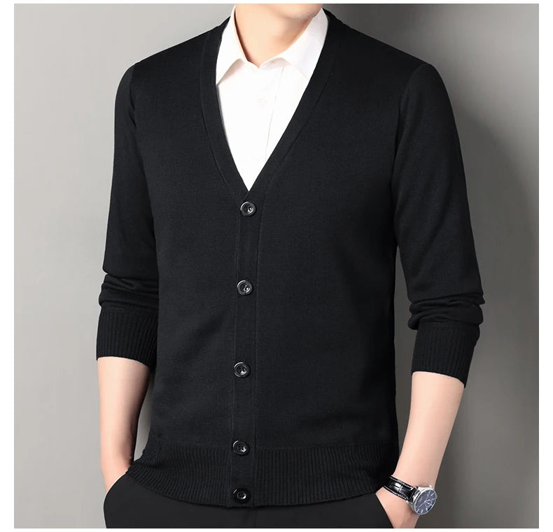 Men V-Neck Knit Cardigan