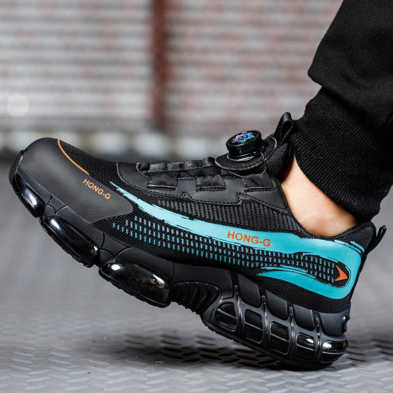 أحذية أمان رجالية بمشبك دوار وأصابع فولاذية