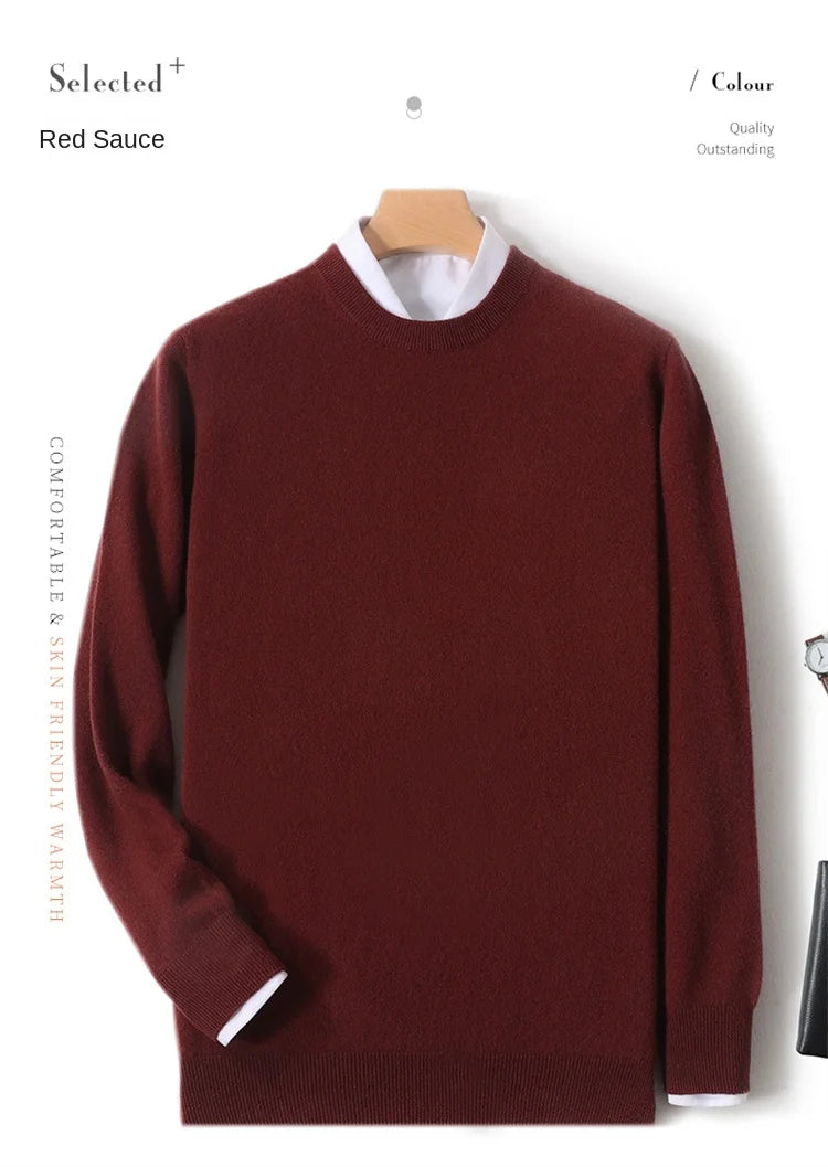 Men's Merino Wool Round Neck Sweater