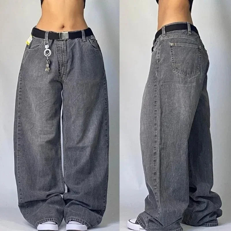 Vintage Letter Y2K Wide Leg Jeans
