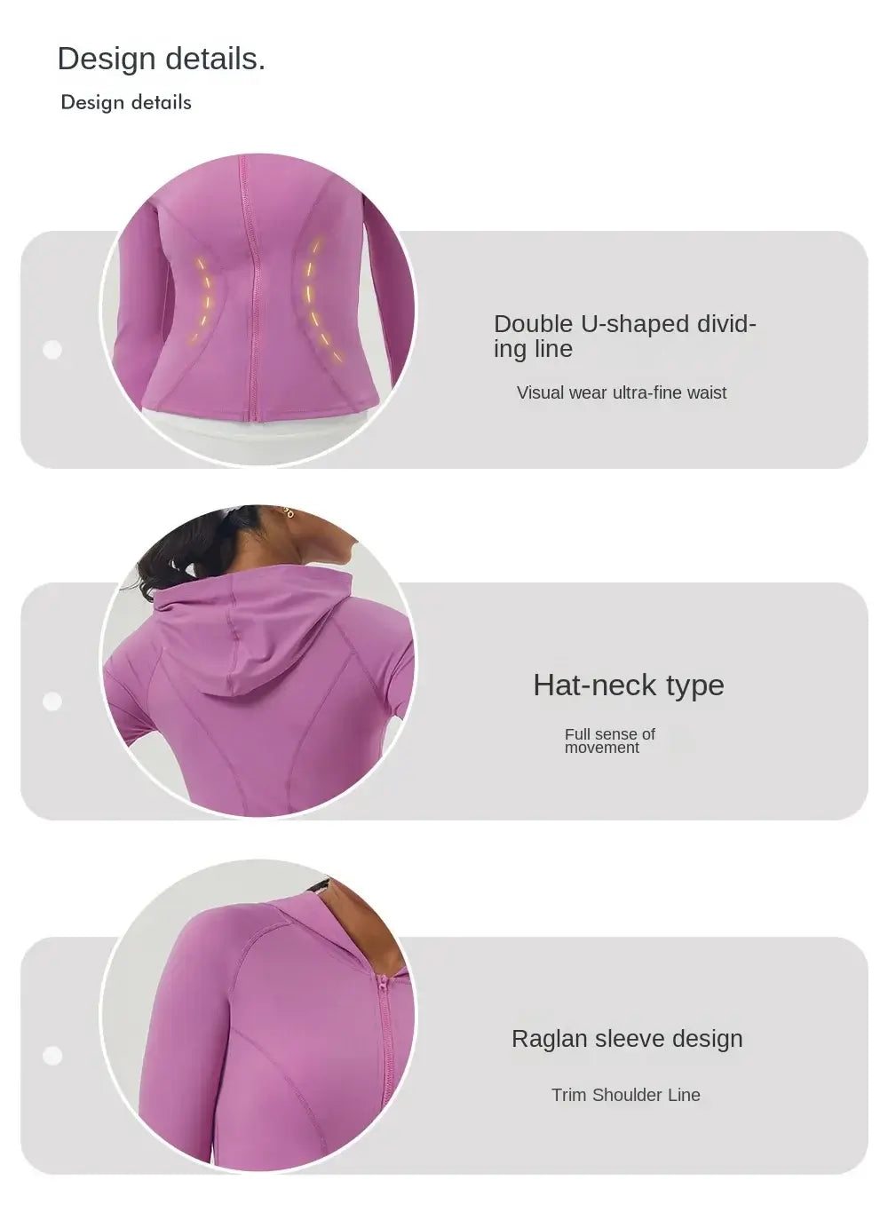 سترة لياقة بدنية نسائية بقصّة Slim Fit مع غطاء للرأس