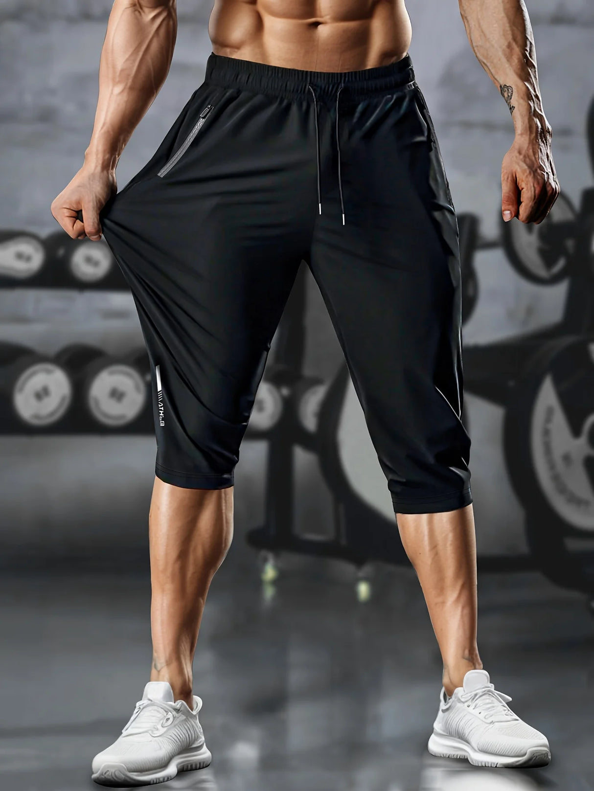 Men Cropped Athletic Pants