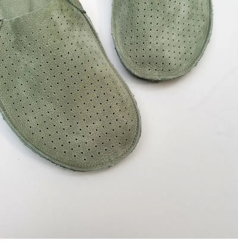 Men Retro Leather Mules