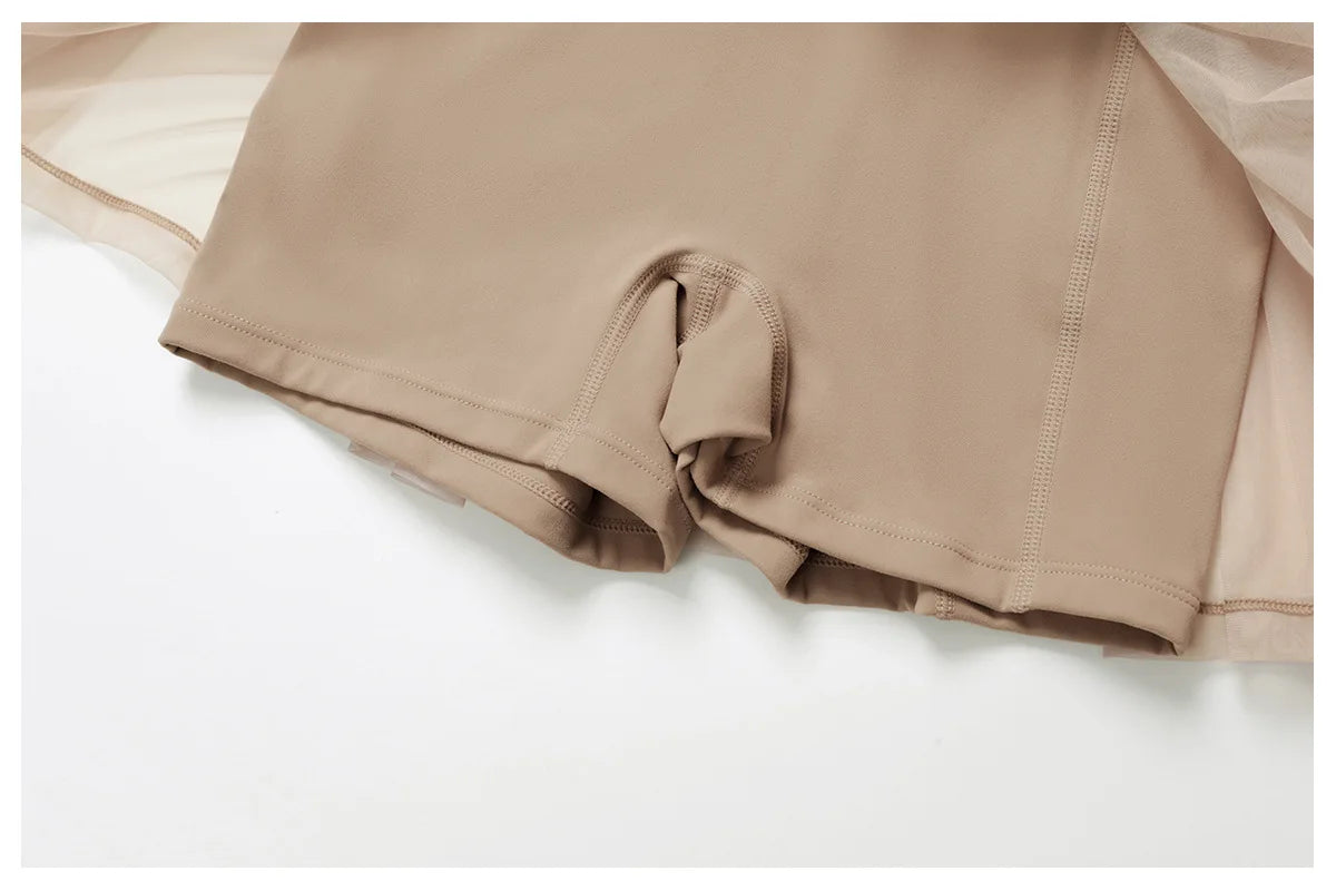 تنورة تنس نسائية شبكية قابلة للتنفس