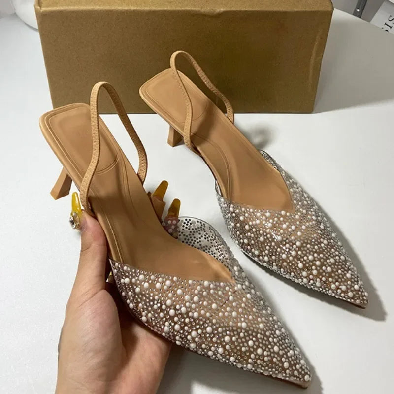 Pearl Pointed Slingback Heels – Summer 2025
