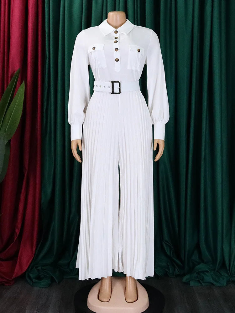 MaxiFit™ – Belted Button Maxi Office Jumpsuit (Work Chic, Waist-Defining & Longline)