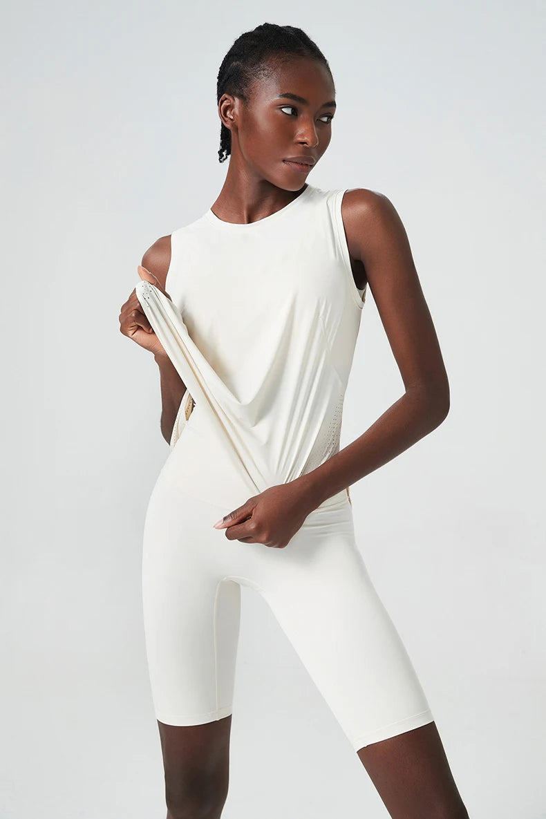 بلوزة رياضية نسائية فضفاضة بدون أكمام