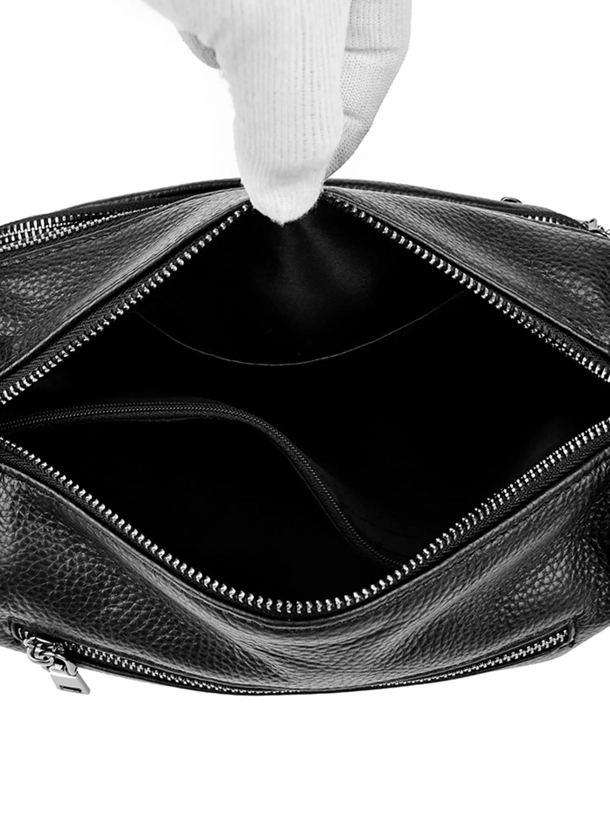 Structured Leather Crossbody Bag