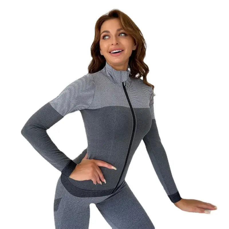 سترة يوغا سريعة الجفاف بفتحة إبهام للنساء