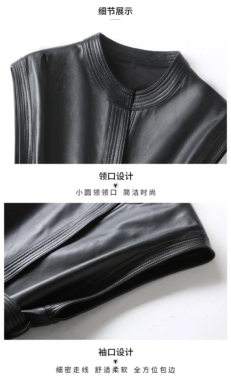 Luxury Soft PU Leather Sleeveless Vest