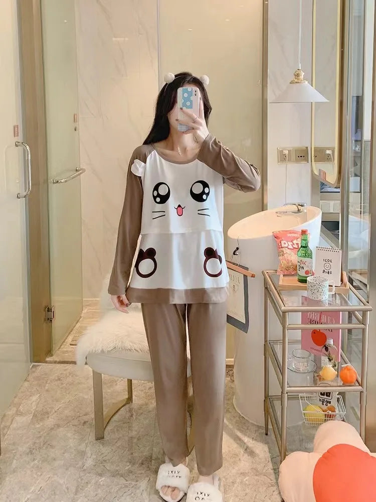 Postpartum & Nursing Pajamas Set