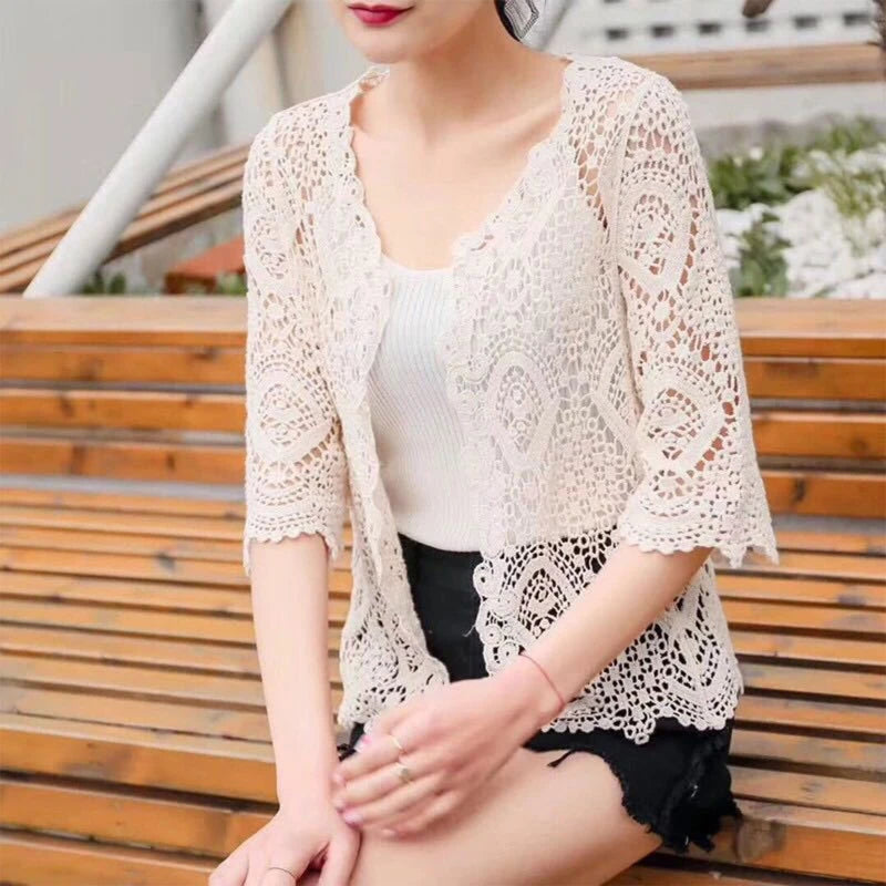 Women's Knitted Lace Shrug Cardigan