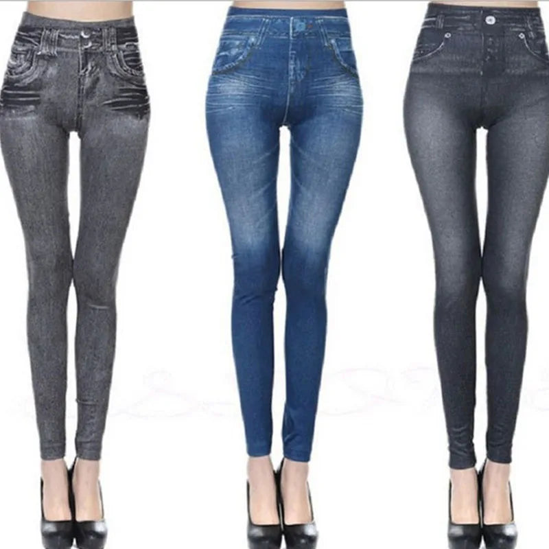 Women's Slim Fit Faux Denim Leggings