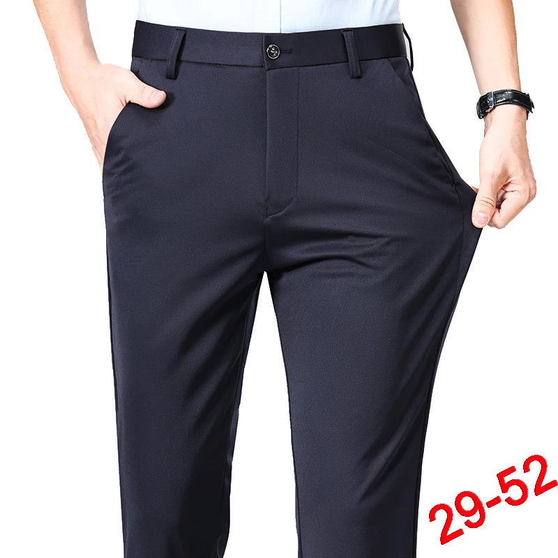 Men's Plus Size Business Trousers – Classic Black