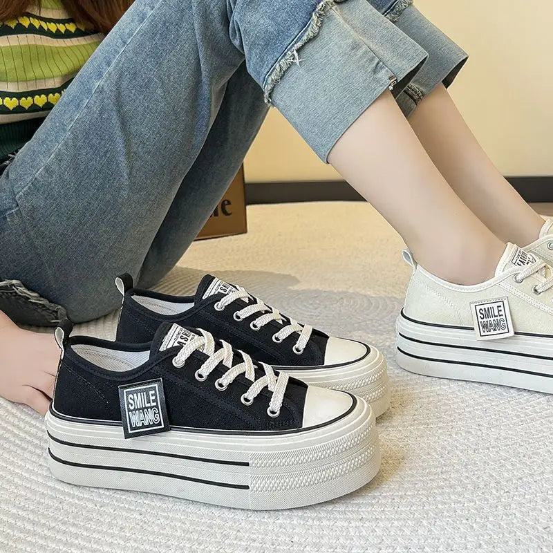 Women Canvas Shoes Lace Up Sport Sneakers