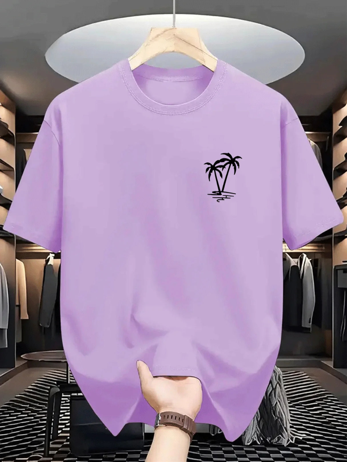 تي شيرت رجالي بطبعة جوز الهند