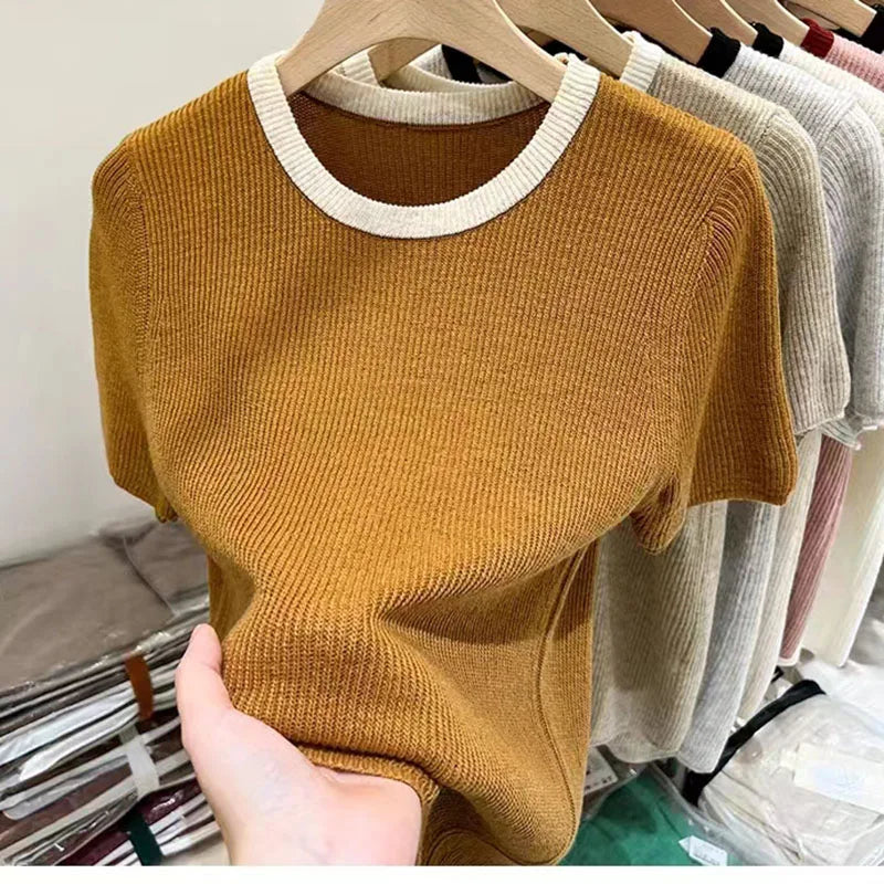 Women's O-Neck Slim Knit Sweater