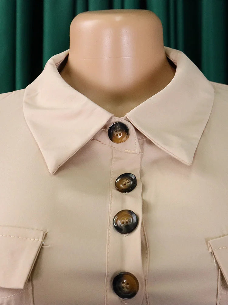 MaxiFit™ – Belted Button Maxi Office Jumpsuit (Work Chic, Waist-Defining & Longline)