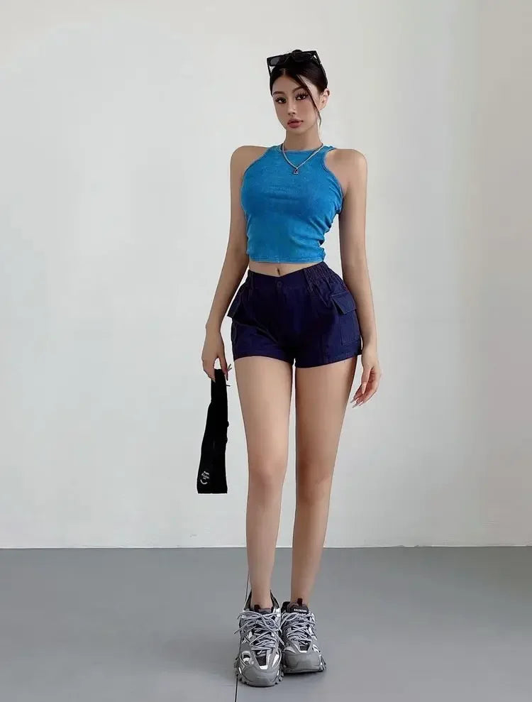 Women's High Waist Cotton Shorts