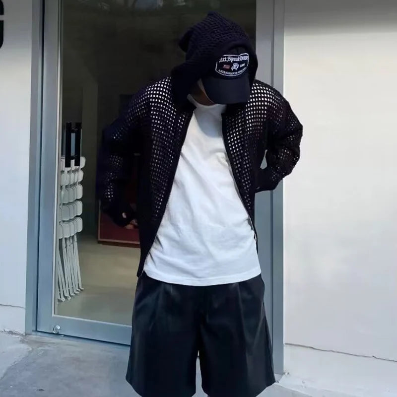 Men Lightweight Hooded Knit Sweater