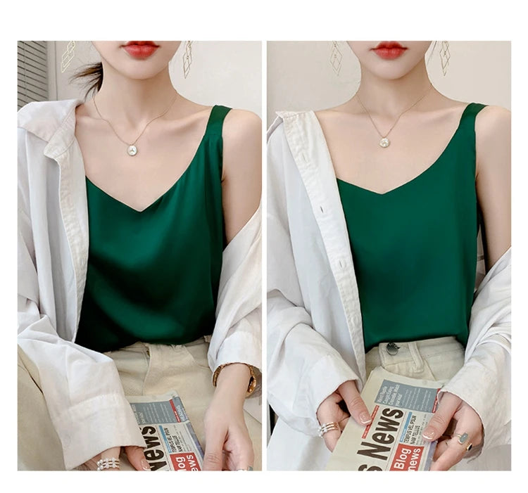 Satin Silk V-Neck Cami