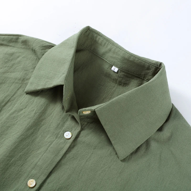 طقم بنطال نسائي من القطن بقصة واسعة