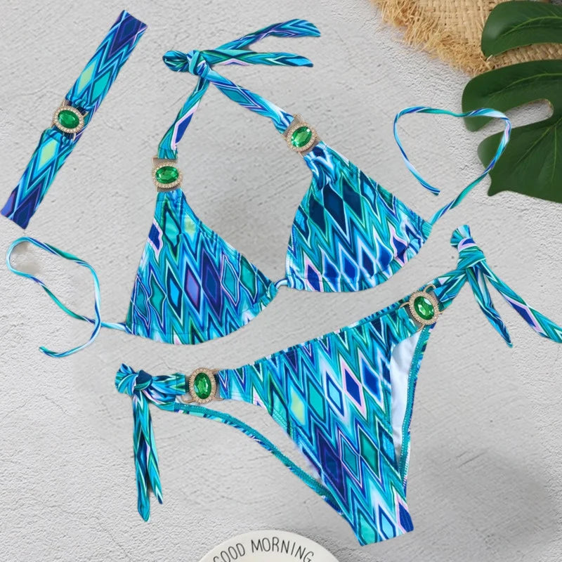 Rhinestone Push-Up Bikini