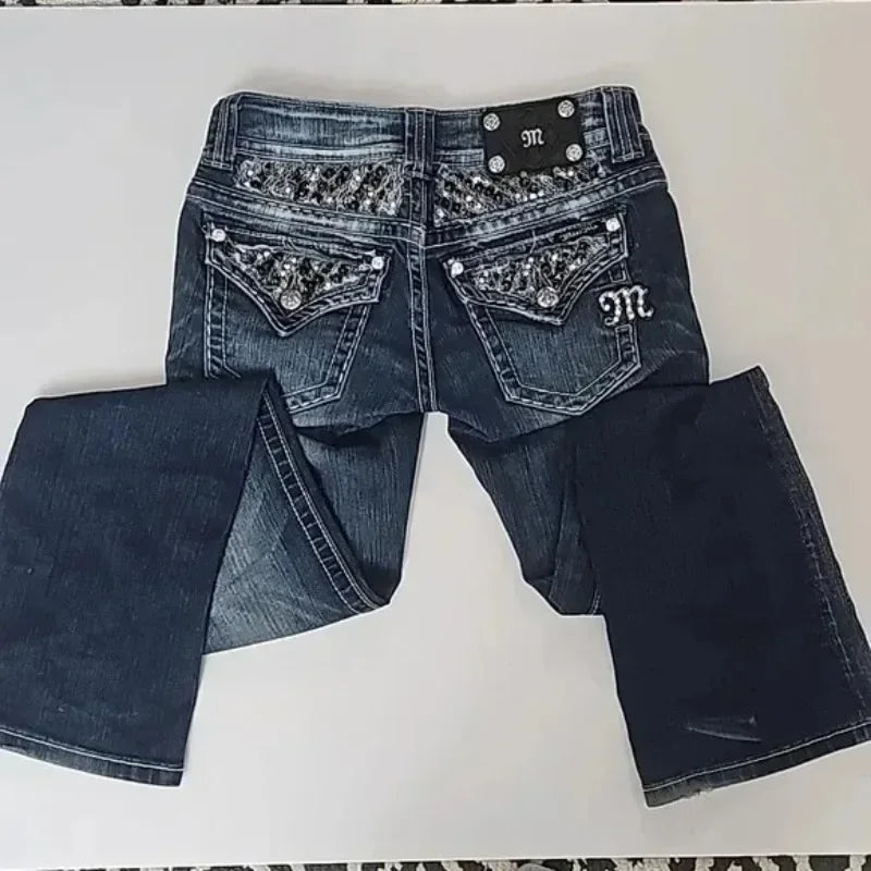 Miss Me Y2K Rhinestone Wide Jeans