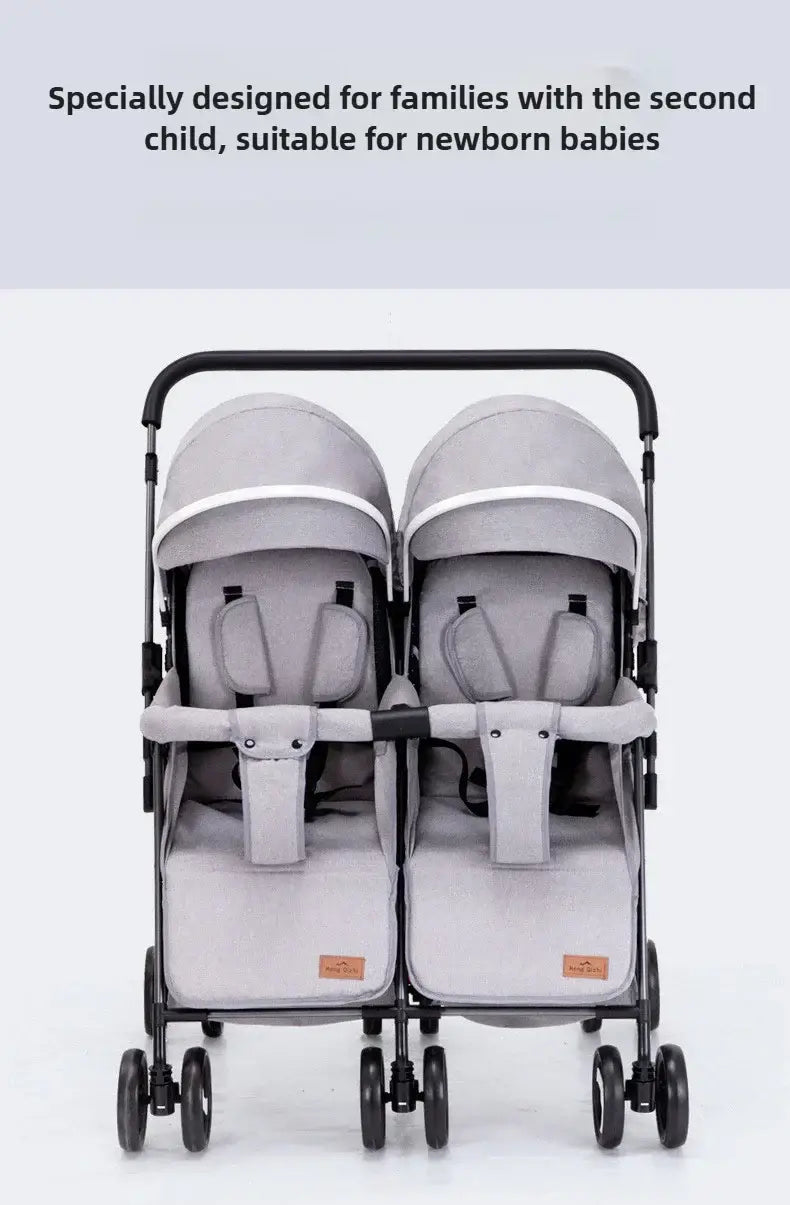 2025 New Twin Baby Stroller designed for families with two children, suitable for newborns and infants.
