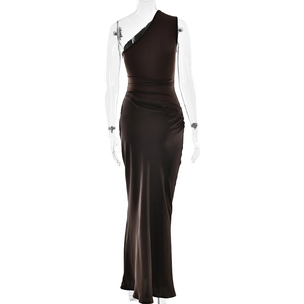 Luxe One-Shoulder Satin Gown