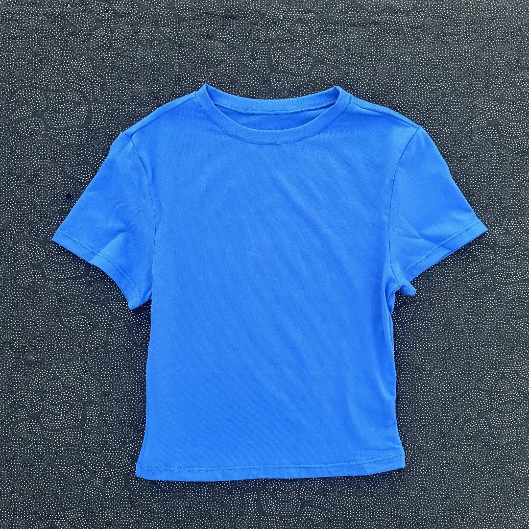 Women's Short Sleeve Yoga Crop Top – Soft Breathable Training Shirt