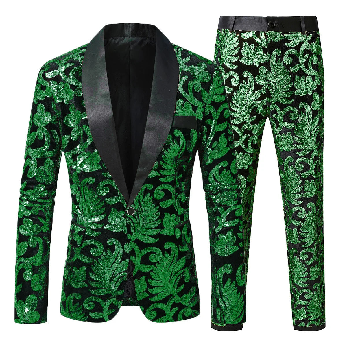 Men Luxury Sequin Party Suit Set
