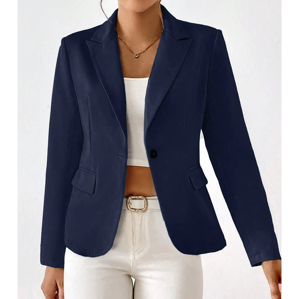 MuseTrim™ – Sleek Business Lapel Blazer (Minimalist Single-Button, Modern Fit)