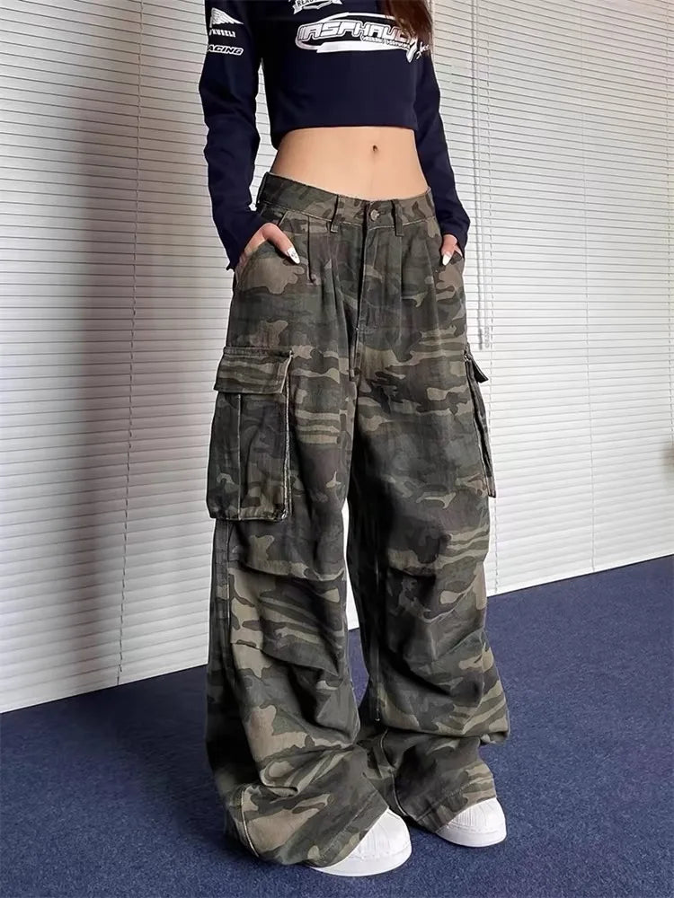 Women Camouflage Cargo Capri Shorts