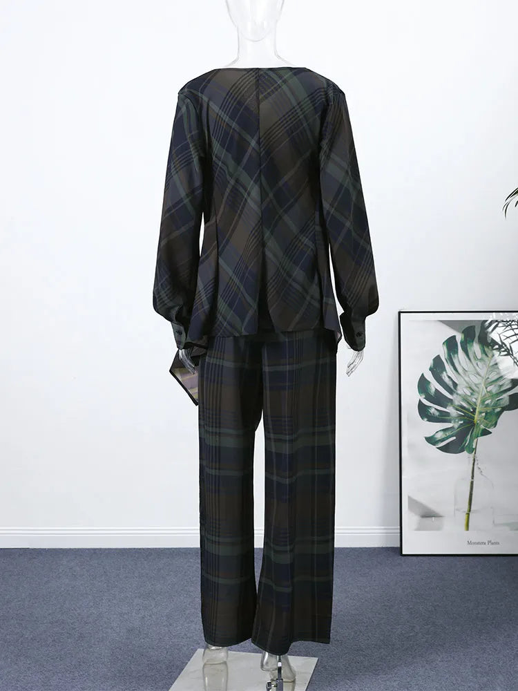 Women's Plaid 2 Piece Set