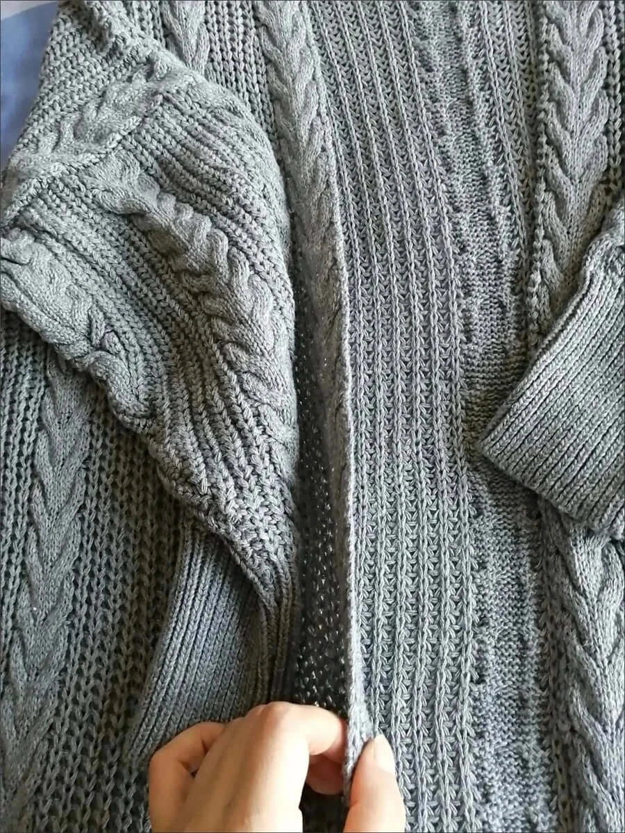 Women Hollow V-Neck Knit Cardigan