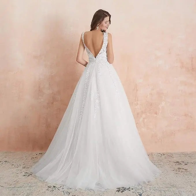 Women's Lace Applique Ball Gown