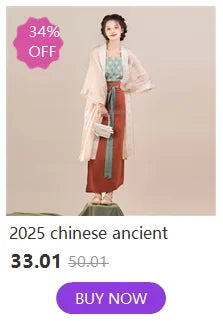 Song Dynasty Hanfu three-piece outfit for women, featuring a vintage design in polyester, marked 34% off.