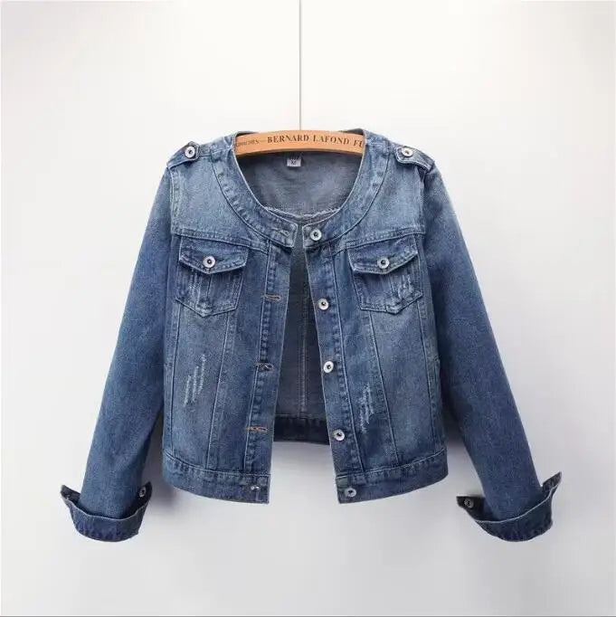 Pure Color Women's Denim Jacket