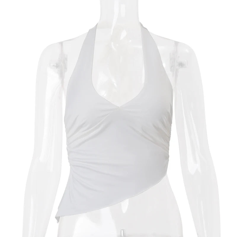 Irregular Backless Halter Camisole Top