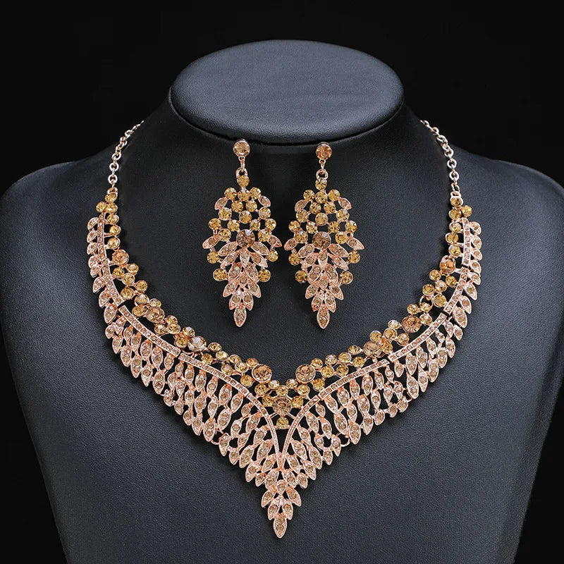 Red Crystal Bridal Statement Jewelry Set