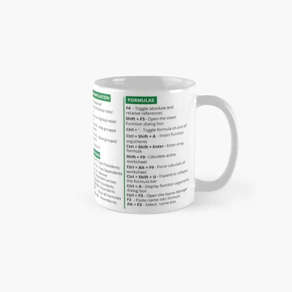 Excel Shortcuts Coffee Mug